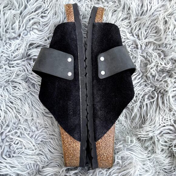 Black Suede Cross-Strap Women’s Sandals - Picture 4 of 10